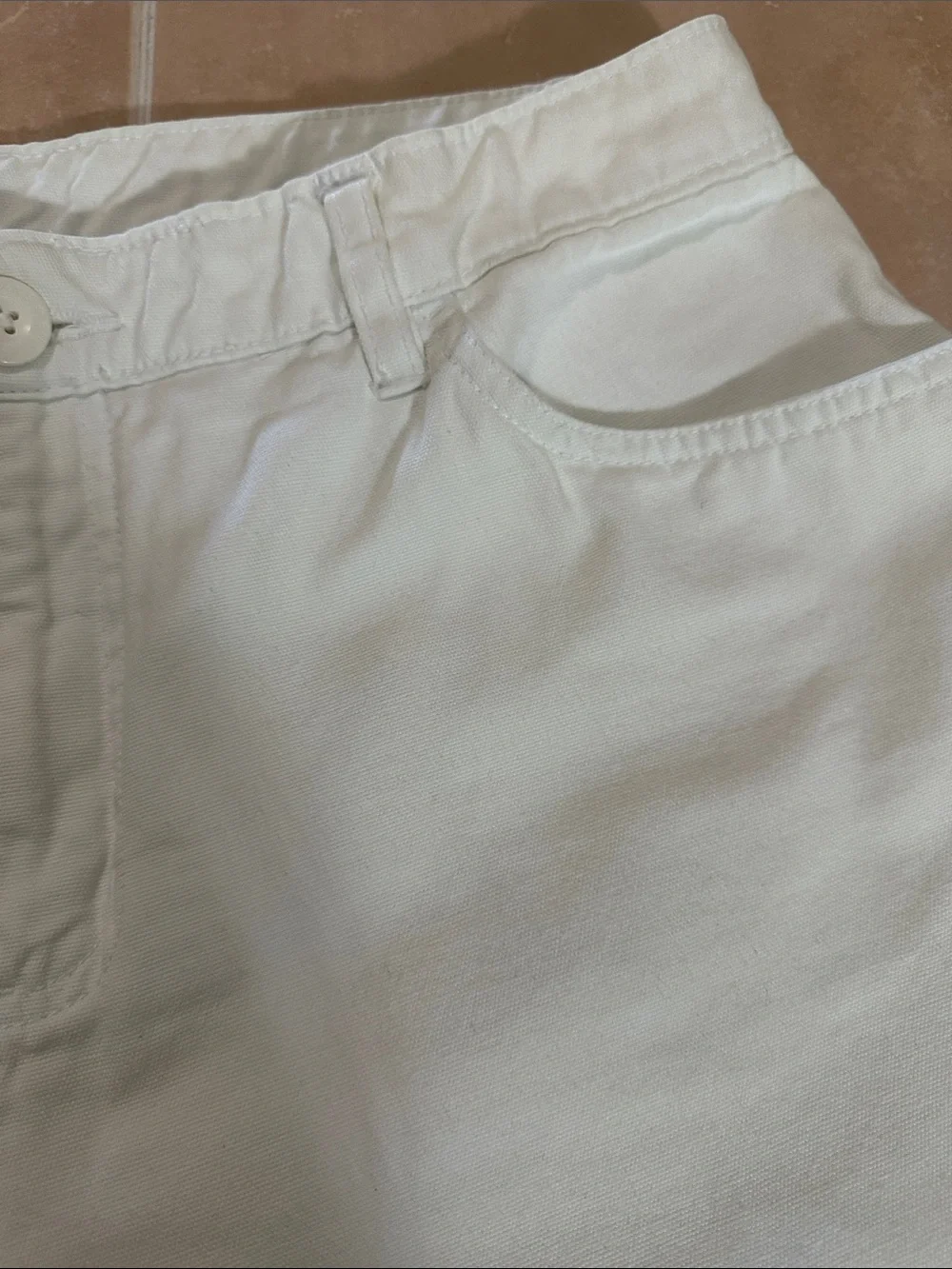 bill blass White Straight-Leg Denim Capris